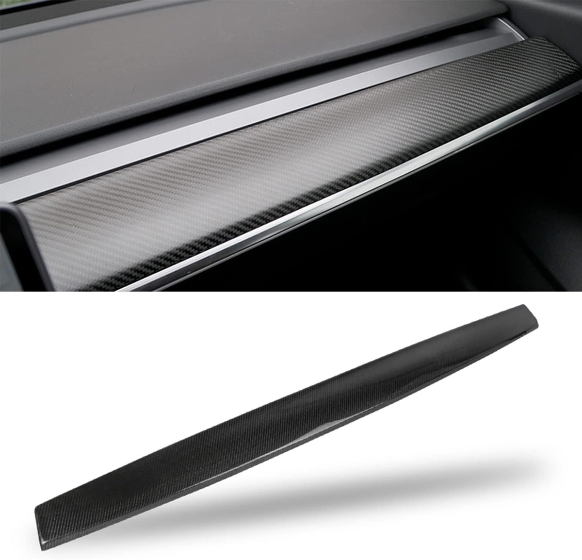 Matte and Gloss Black Carbon Fiber Dashboard Cover Wrap W756