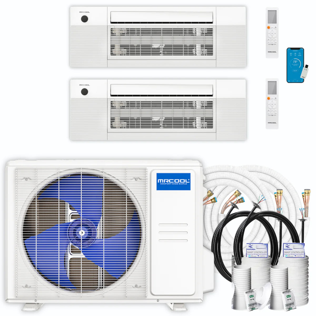 30,000 BTU 2 Zone Ceiling Cassette Ductless Air Conditioner and Heat Pump F716355