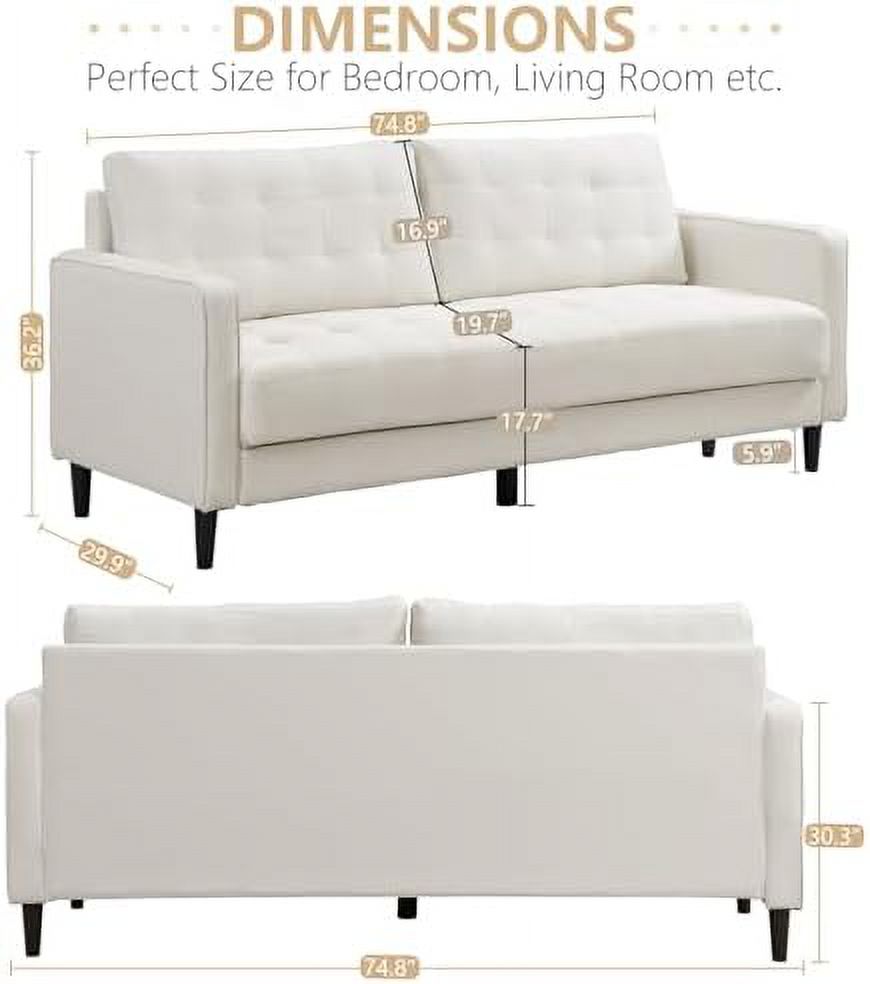 Green Velvet 3 Seater Couch with Tufted Cushion G423851