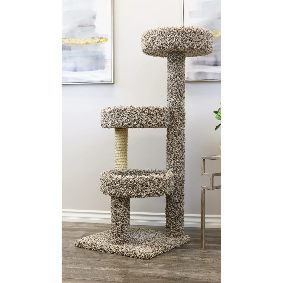 Carpeted Solid Wood Cat Tree Tower R2820