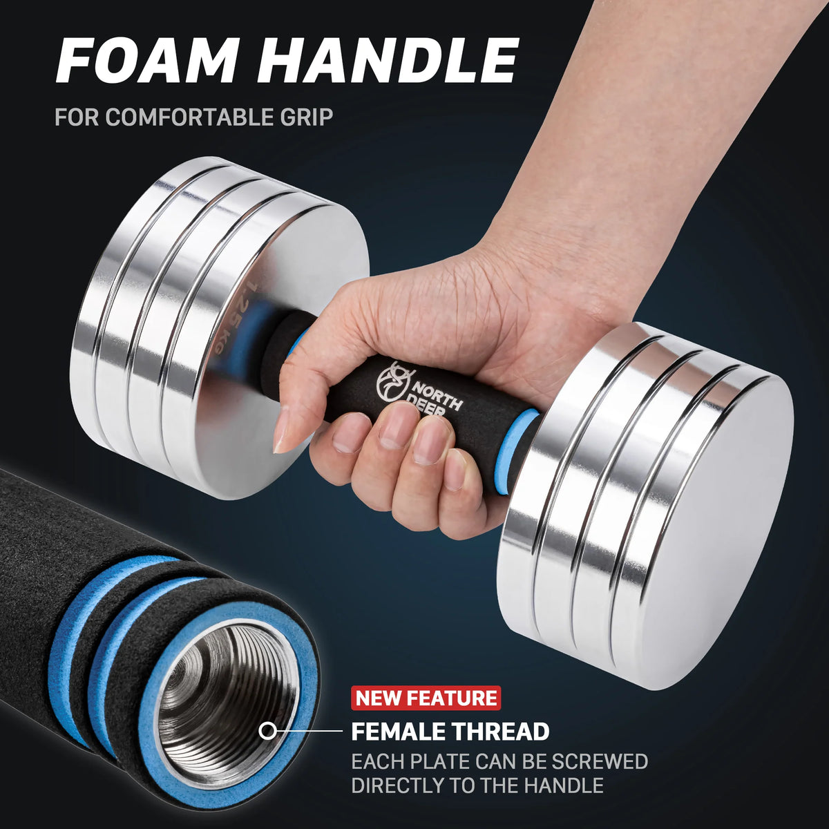 2.0 Upgraded Adjustable Dumbbell Set 40Lbs Steel Dumbbell Barbell Set X235385