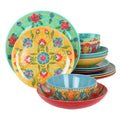 16 Piece Floral Round Melamine Dinnerware Set Y1563