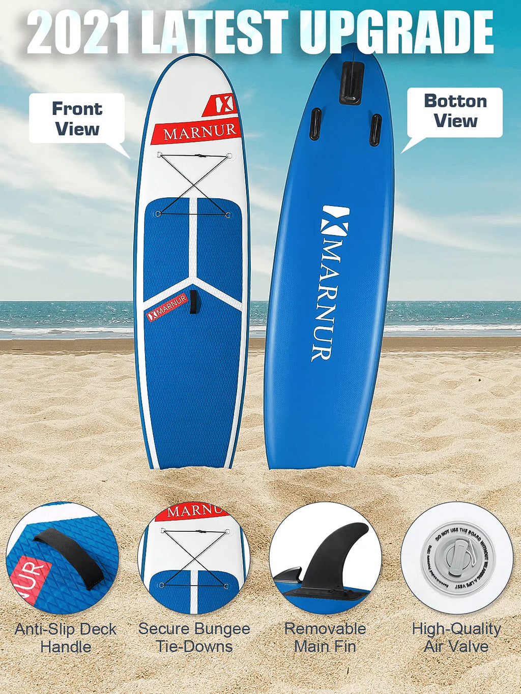 Inflatable Paddle Board with Non-Slip Deck and Pump and Paddle I616