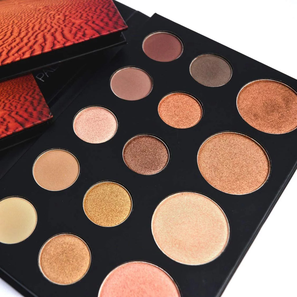 Warm Matte and Shimmer Eyeshadow Highlighter Palette O4923