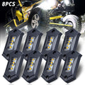 White 8Pods IP68 Waterproof LED Rock Lights Q616