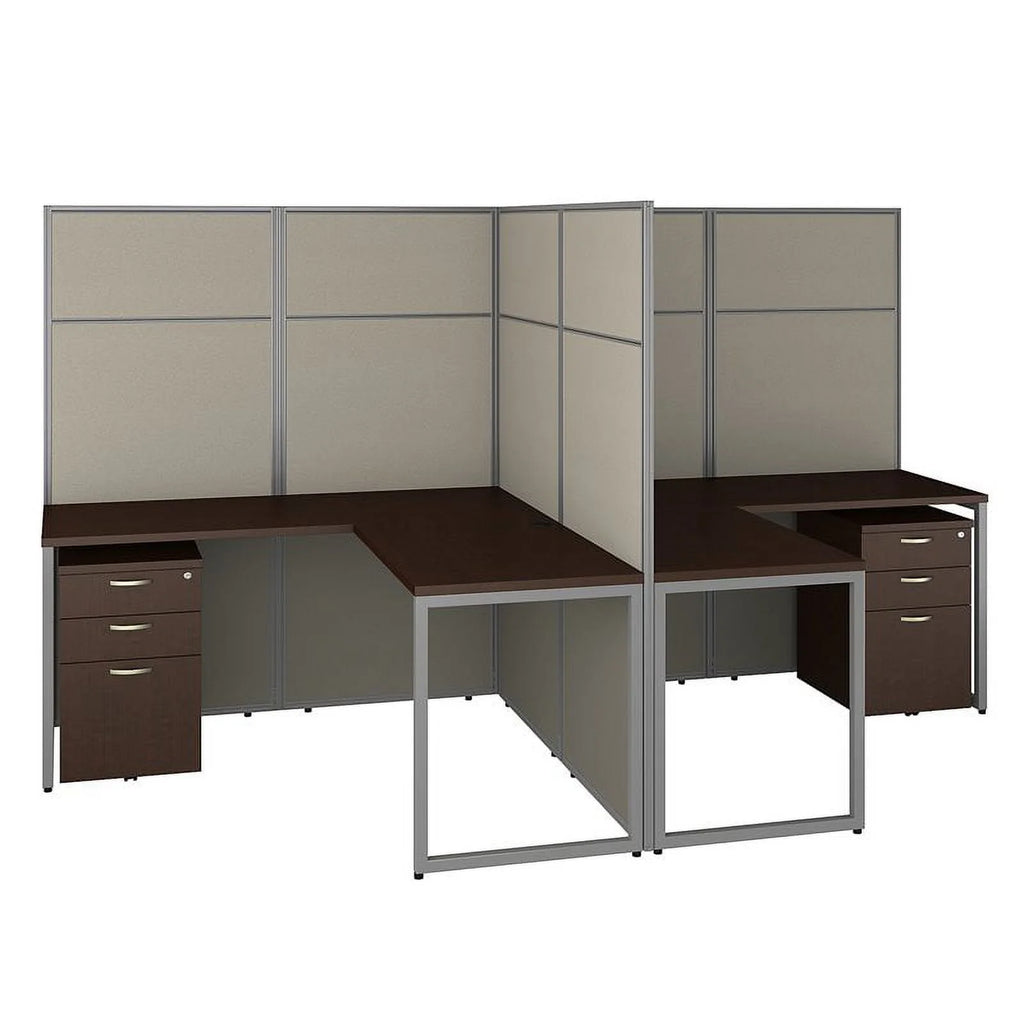 L Shaped Cubicle with Storage in Brown E69978
