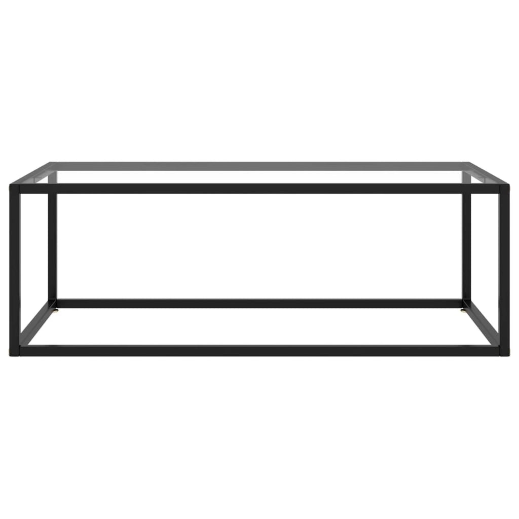 Modern Coffee Table Tempered Glass Tabletop Steel Frame O459049