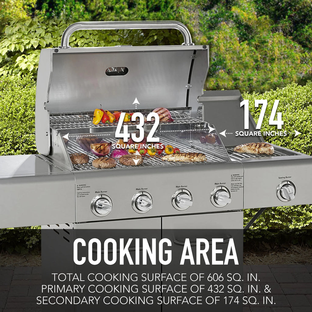 4 Burner Stainless Steel Propane Gas BBQ Grill with Side Burner M241