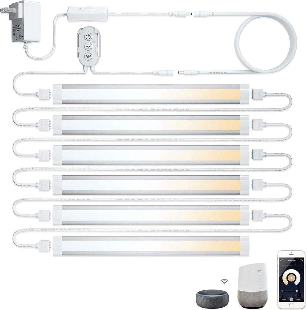 LED Smart Under Cabinet Lights 2700K to 6500K 6 Lights Bar Kit U435749