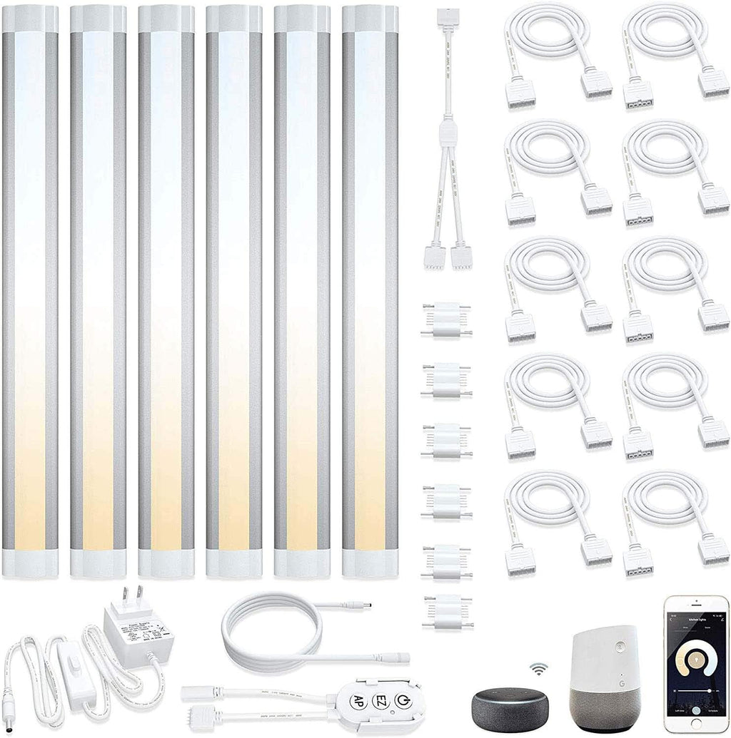 LED Smart Under Cabinet Lights 2700K to 6500K 6 Lights Bar Kit U435749