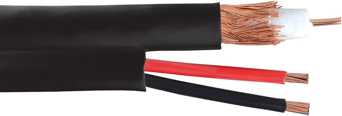 RG59 Siamese Coaxial CCTV Cable 1000 ft. Black M1216
