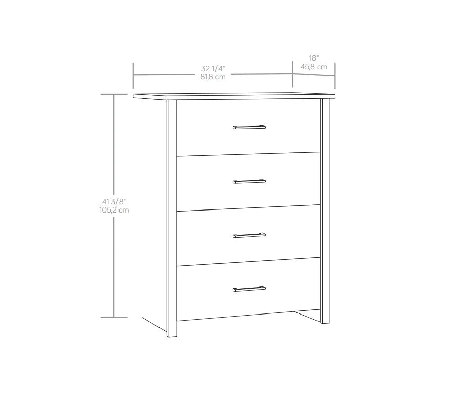 White 4-Drawer Dresser O990