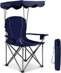 Folding Camping Chair with Sunshade & Carrying Bag T179838
