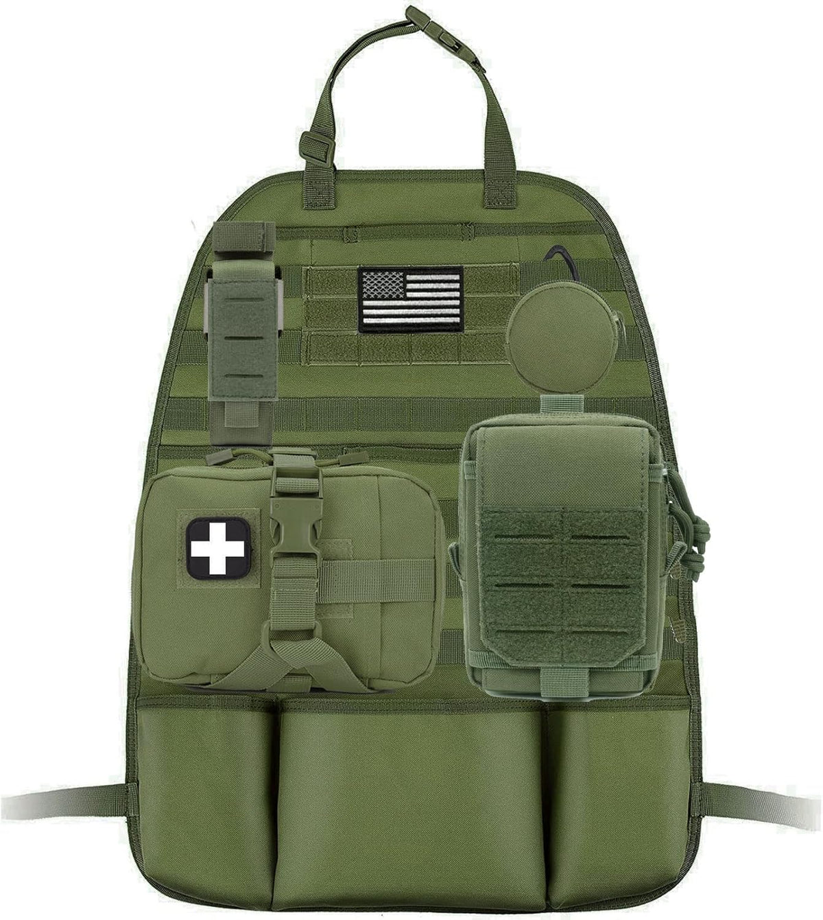 Tactical Molle Seat Back Organizer with Pouches V12677