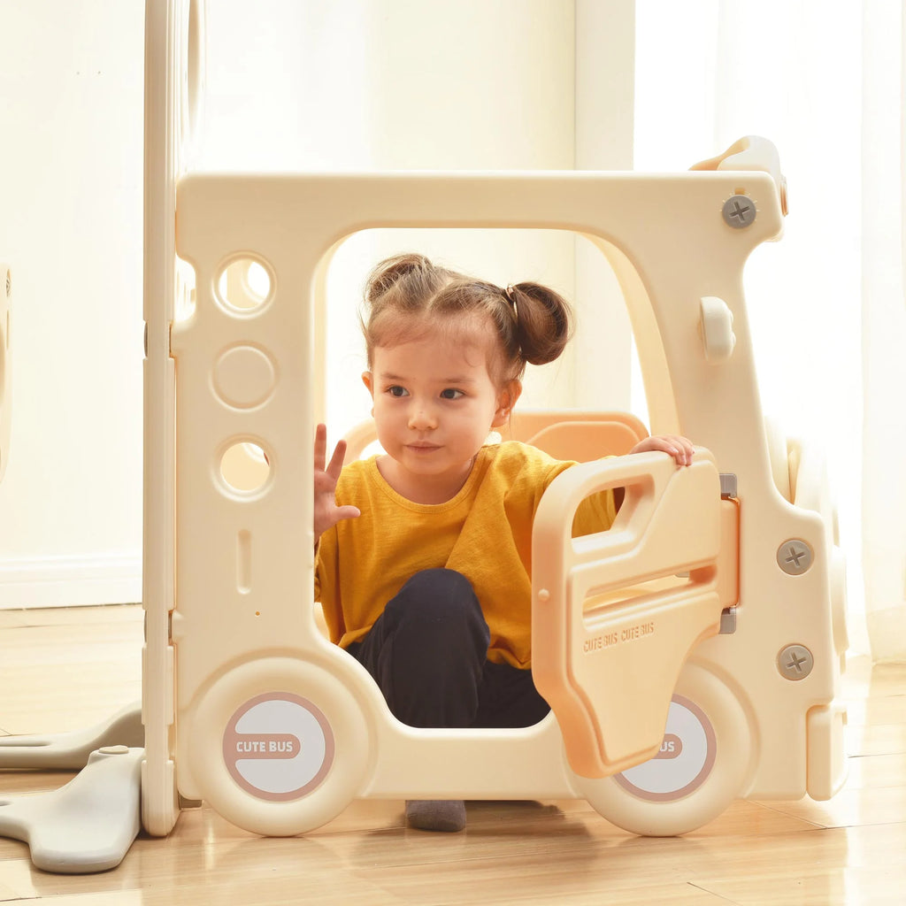 9 in 1 Kids Slide Playset with Basketball Hoop I542759