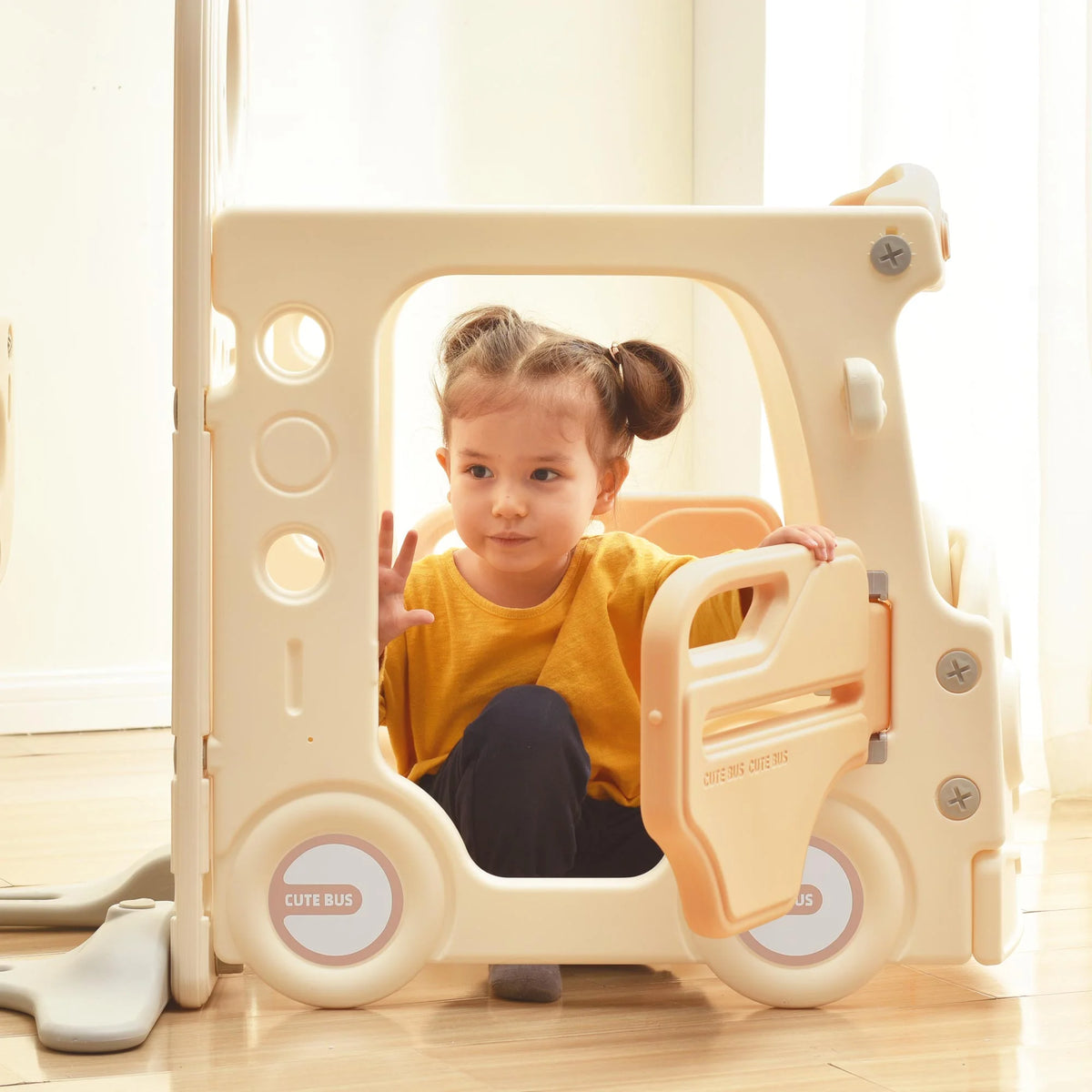 9 in 1 Kids Slide Playset with Basketball Hoop I542759