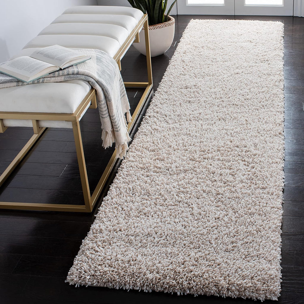 Beige Plush 2-inch Thick Runner S8973