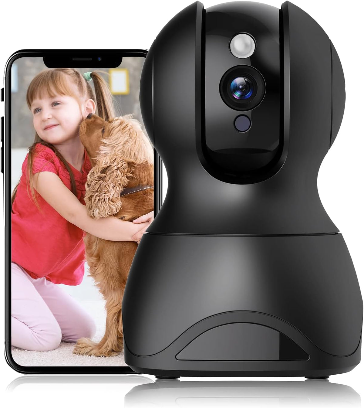 1080P WiFi Security Camera with 2-Way Talk, Night Vision, Pan/Tilt/Zoom, Pack of 2 K773822