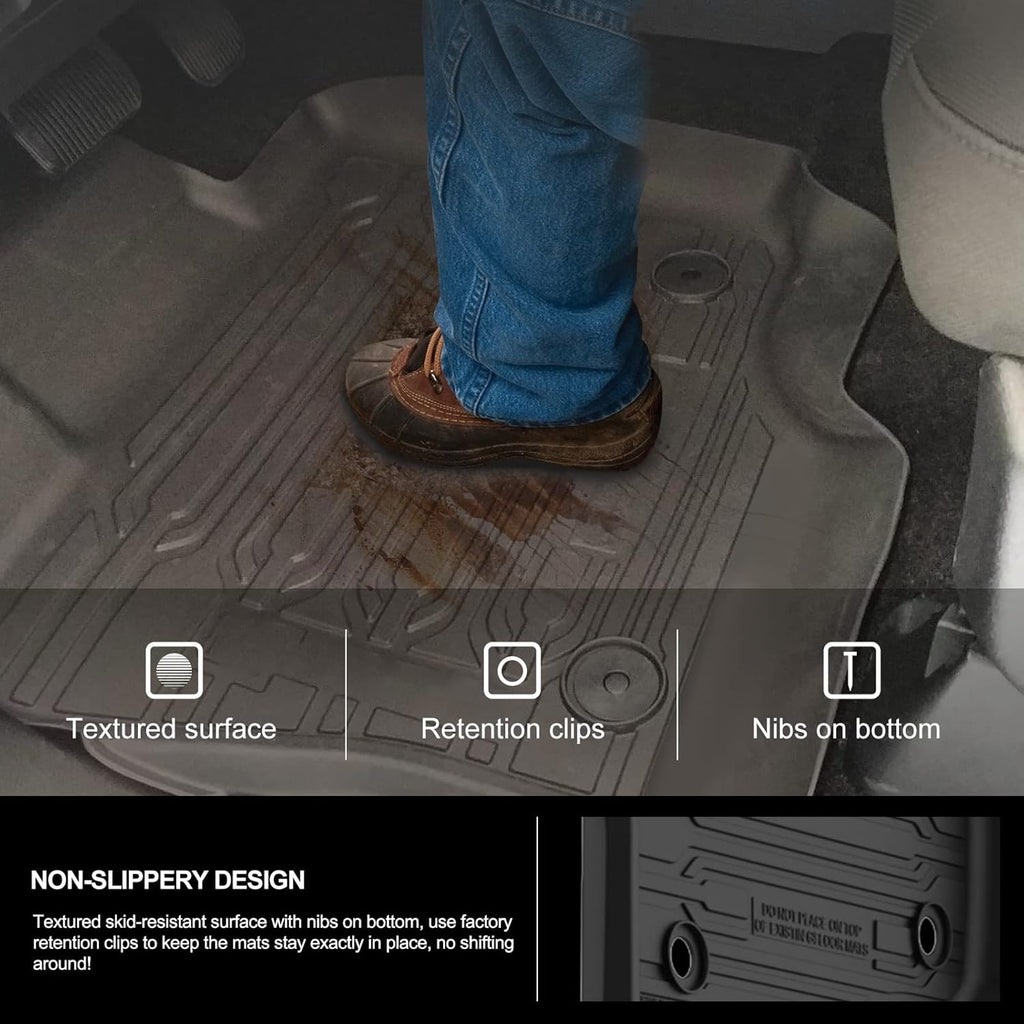 F150 Floor Mats for 2021 2022 Ford F-150 SuperCrew Cab All Weather Custom Fit Liners I807