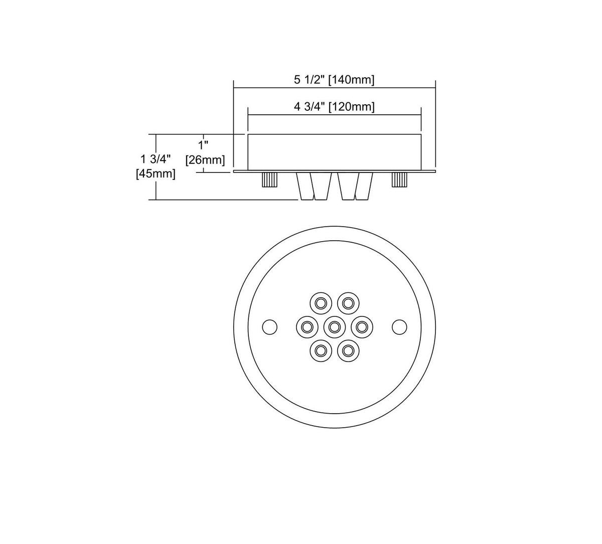 7 Light Small Round Canopy in Satin Nickel M126