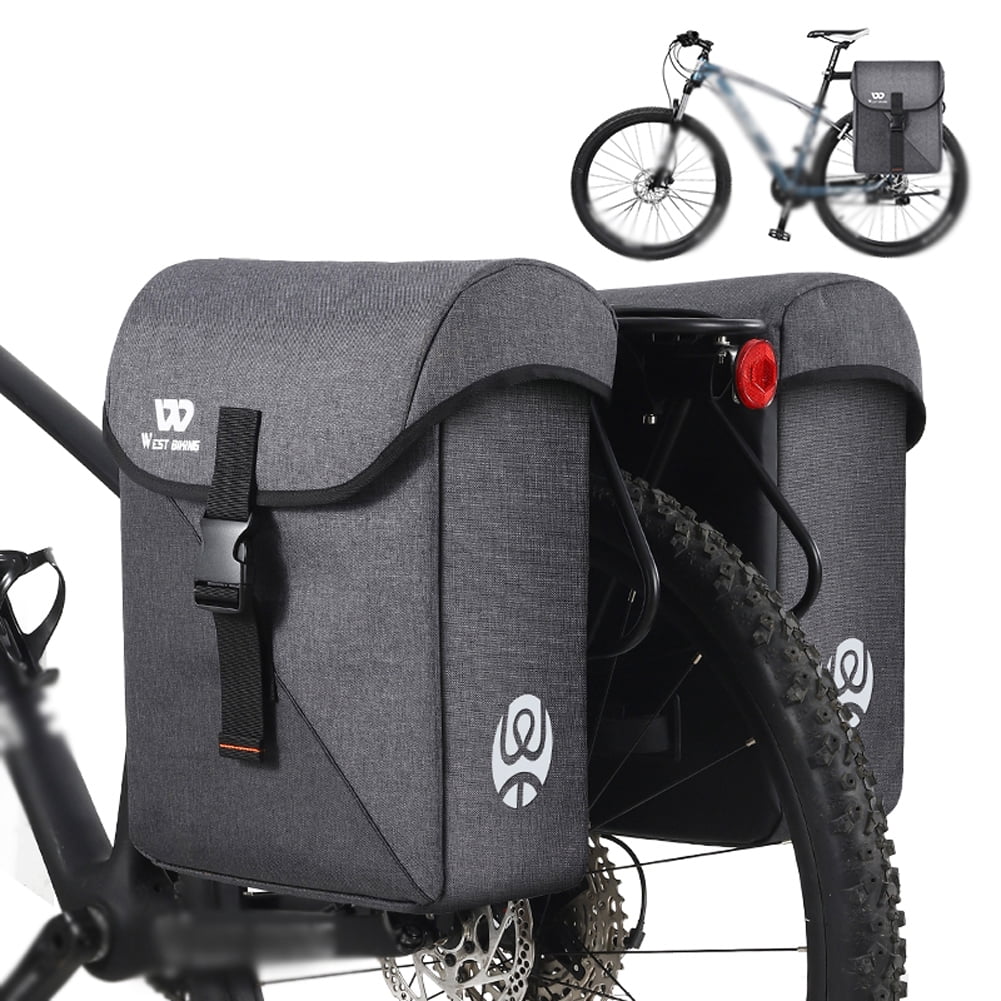 35L Bike Double Bag Rear Seat Luggage Carrier Trunk Bag X530690