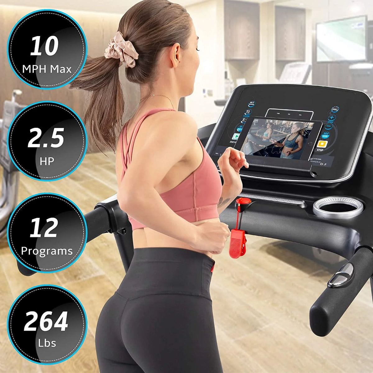 3.5HP Folding Electric Treadmill with Incline, Black F271018