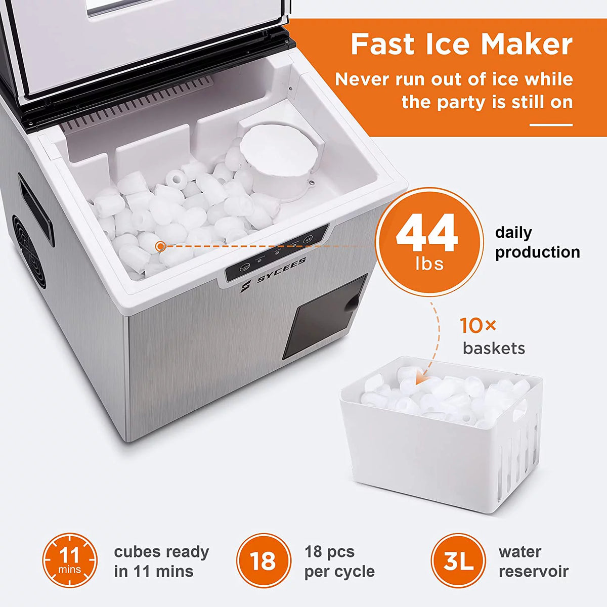 2-in-1 Countertop Ice Maker and Shaver Machine with Ice Scoop and Basket T357