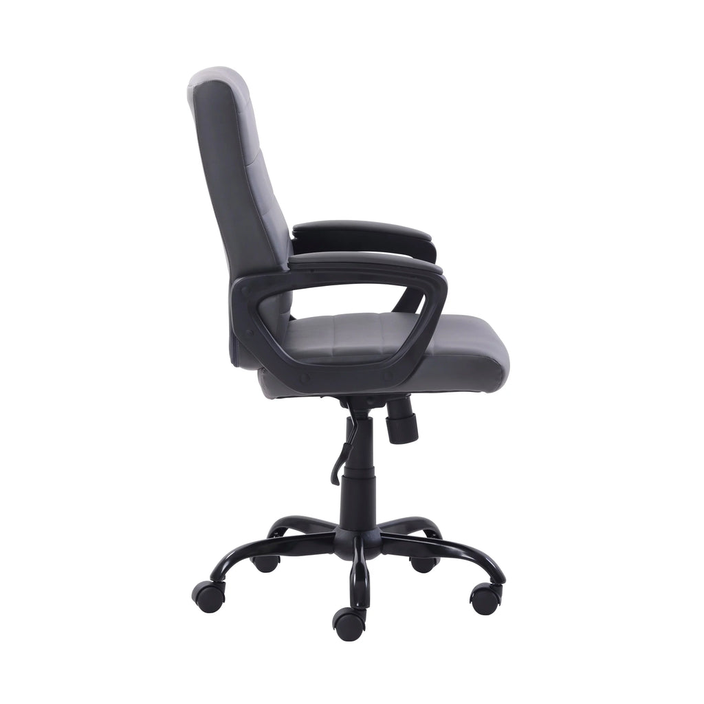 Gray Bonded Leather Mid-Back Office Chair P889