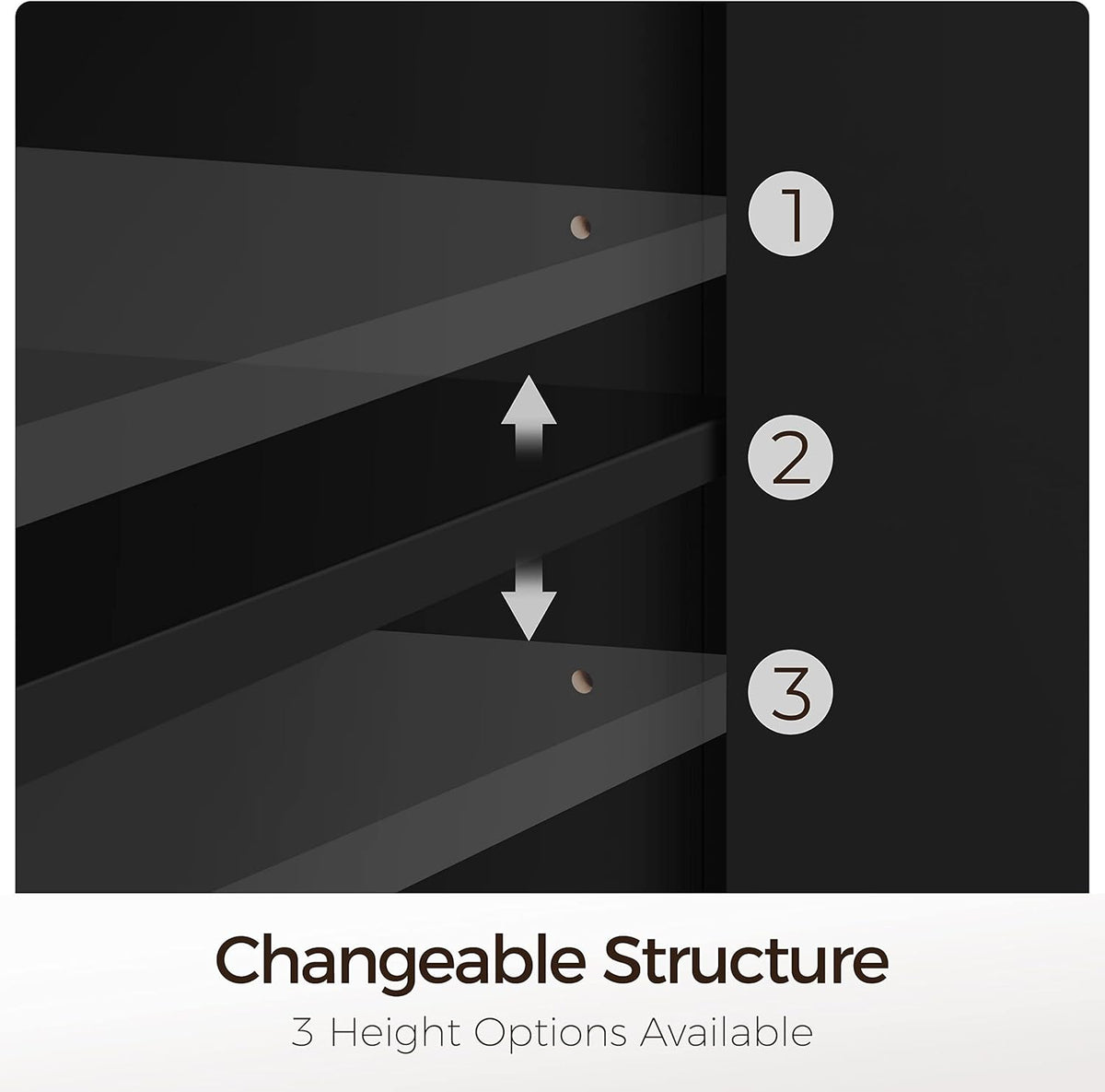 Black Media Entertainment Center with Power Outlet & Storage Cabinets R9750