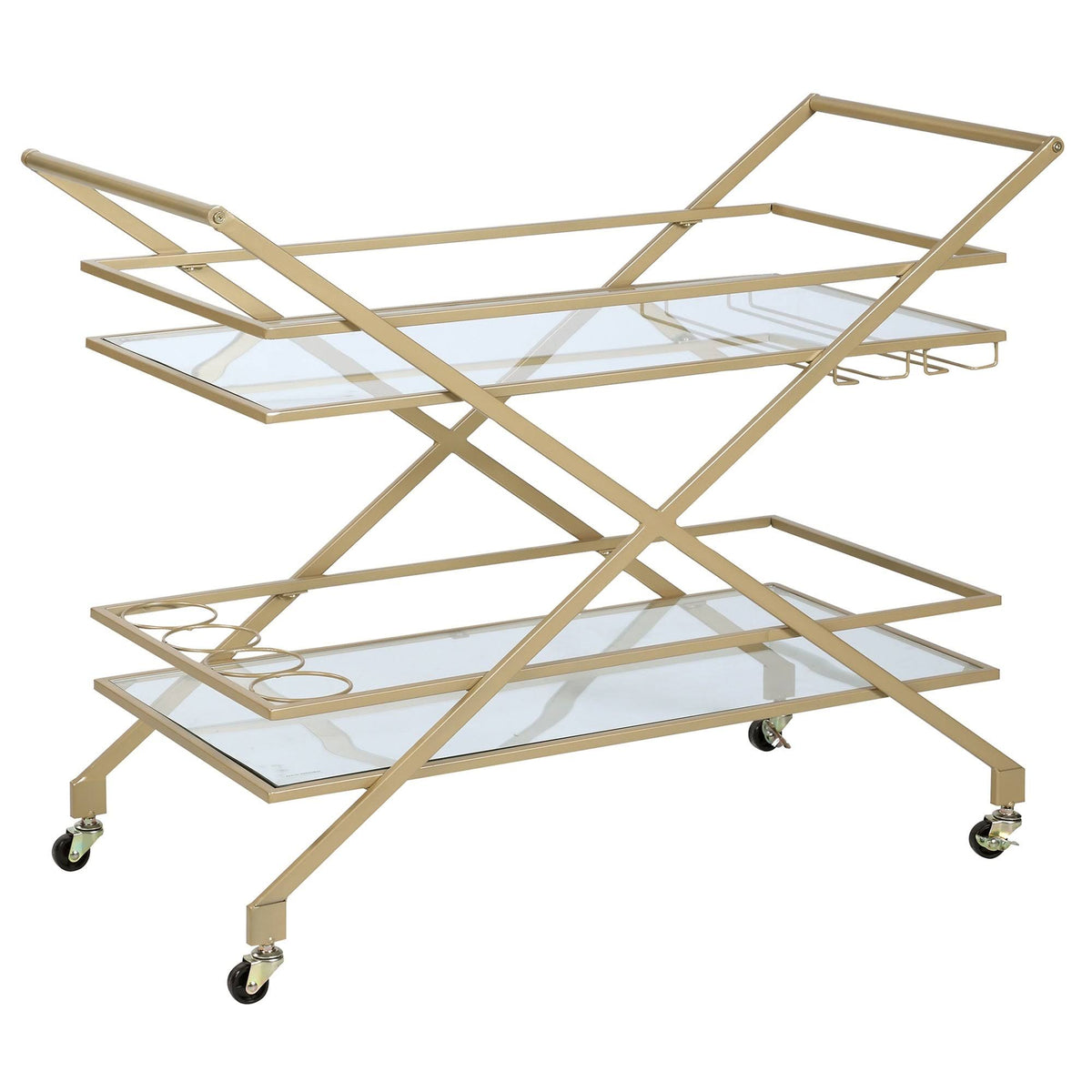 Gold Metal Bar Cart N612