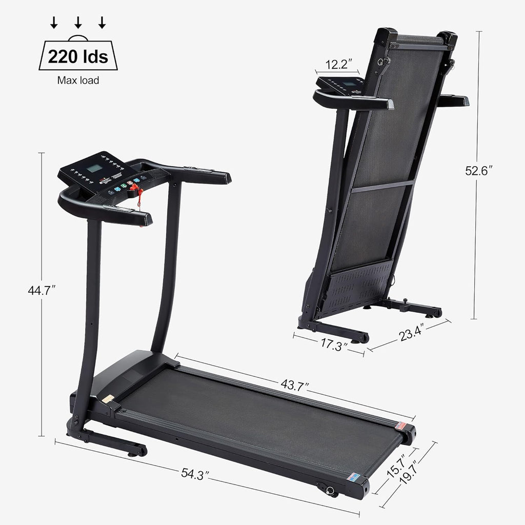 2.5 HP folding treadmill with 3-speed incline adjustment and 12 preset programs G19752