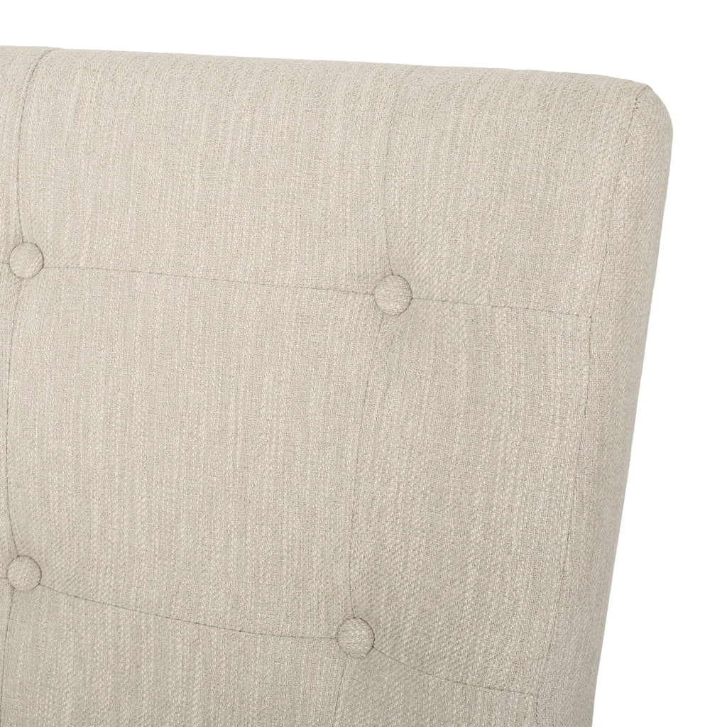 Beige and Weathered Brown Fabric Counter Stools, Set of 2 U28214
