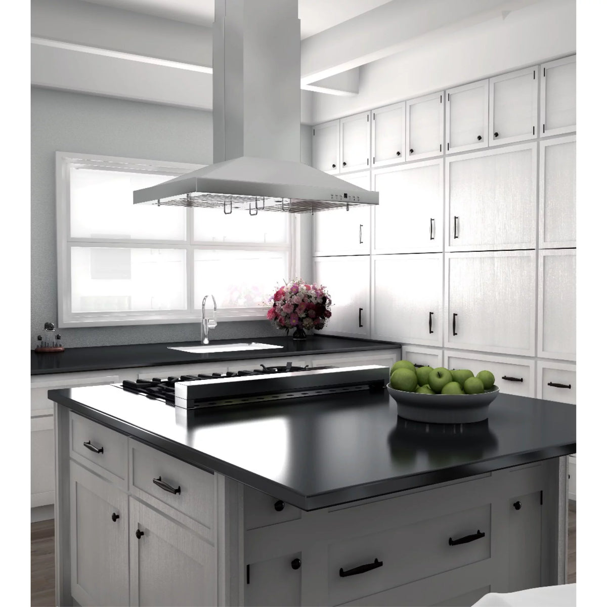 48 in. 1200 CFM Island Mount Range Hood in Stainless Steel M26845