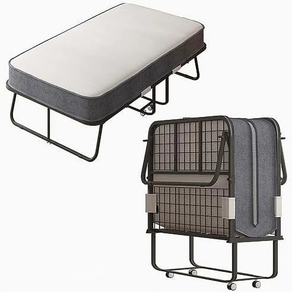 Folding Bed with 5 Inch Mattress Full Size Portable Bed X121