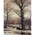 Deer Foraging Winter Poster Print 18 x 24 in. S852194