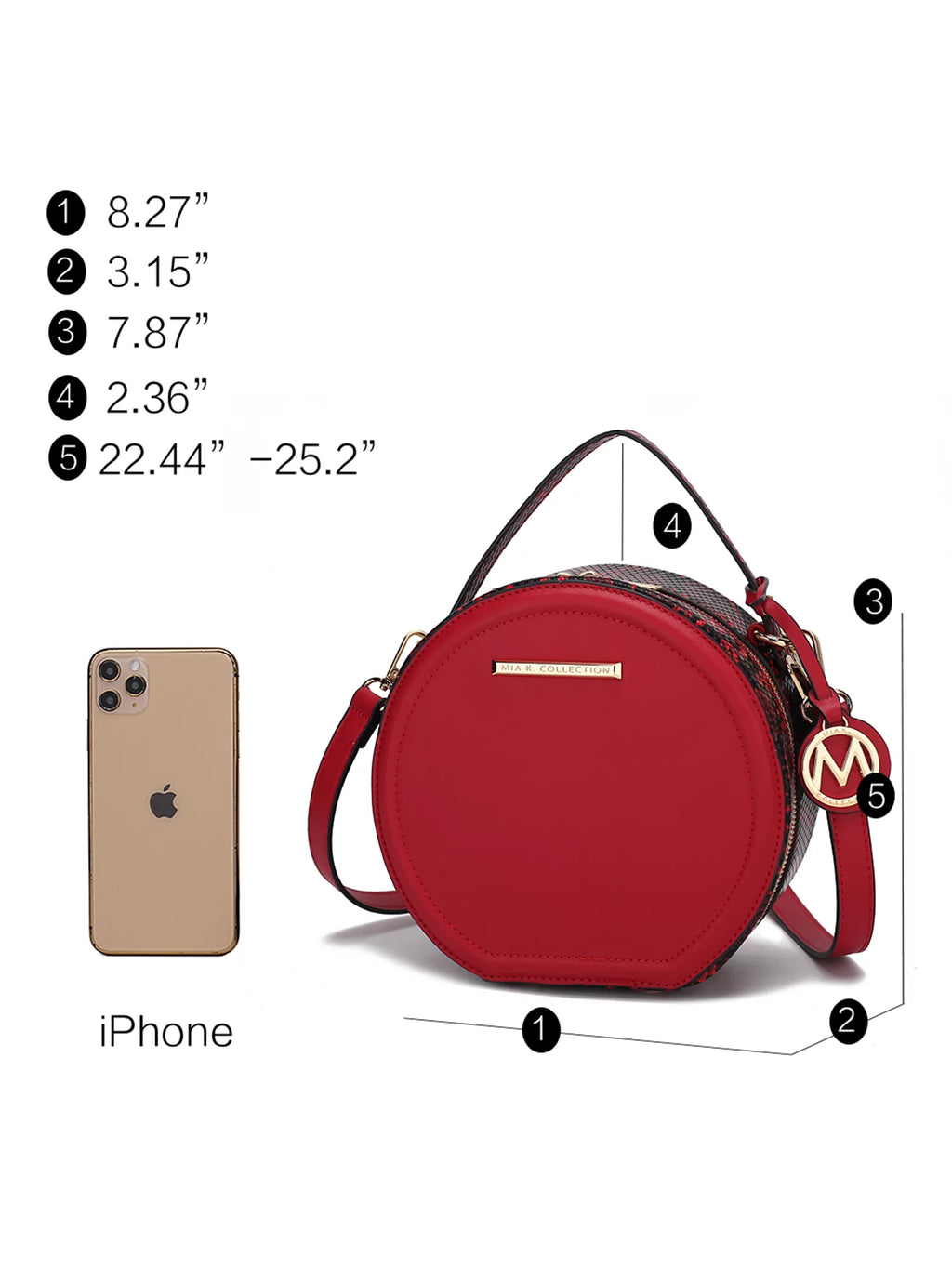 Red Vegan Leather Crossbody Bag T1756