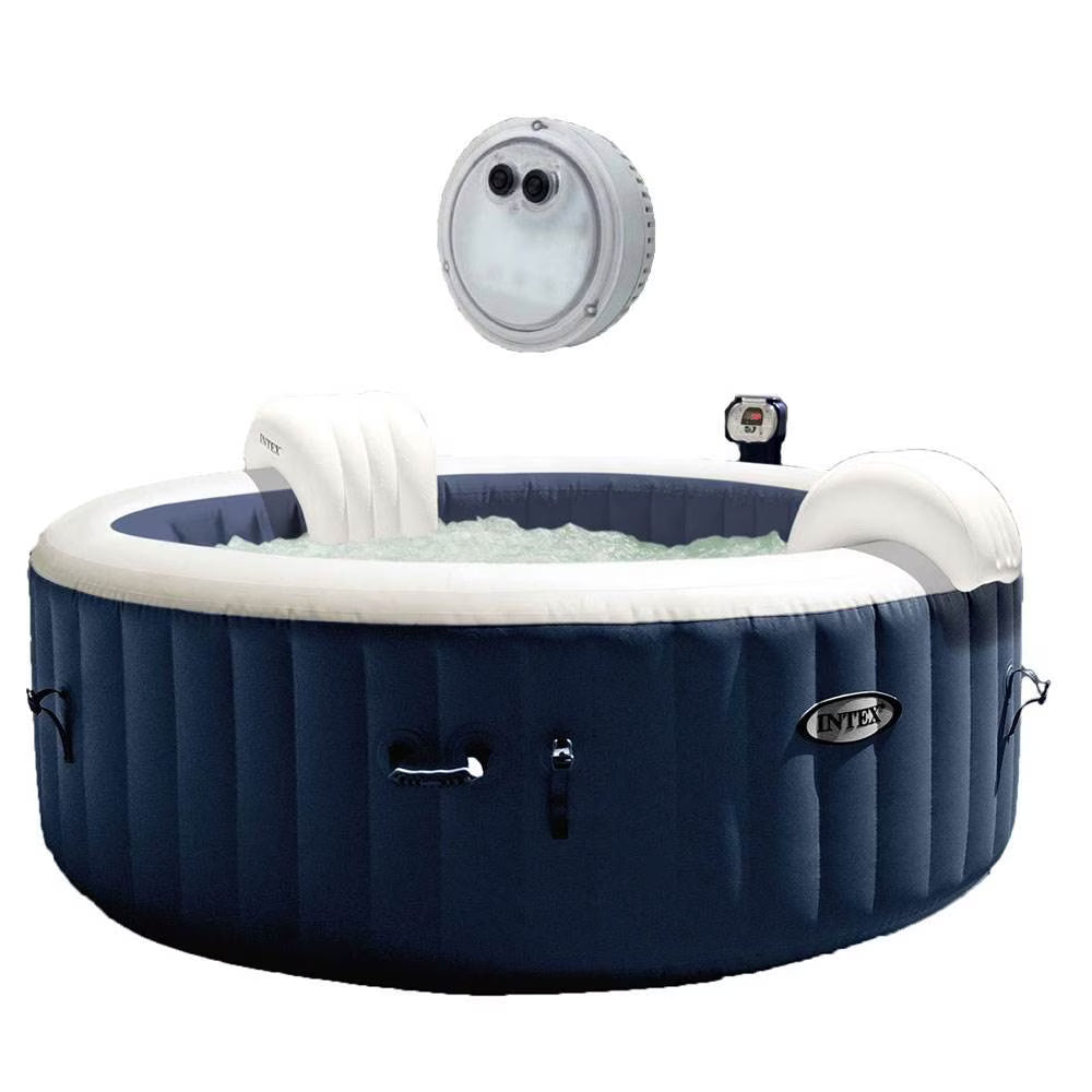 4 Person Inflatable Hot Tub with LED Light A26583