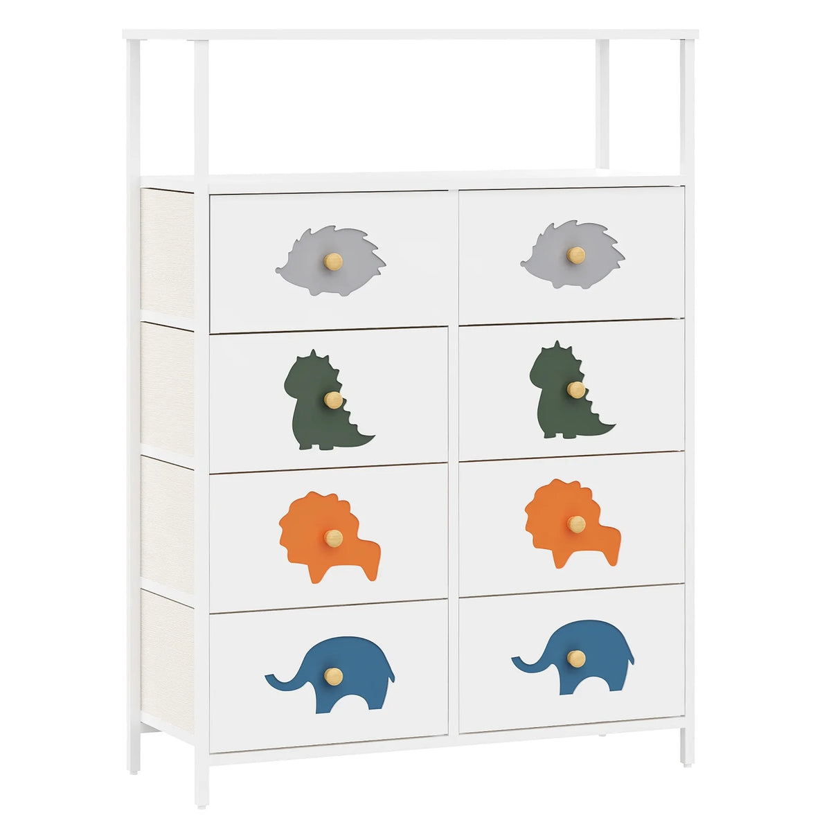 White 6 Drawer Kids Dresser with Shelf Z6266