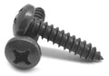 #4-24 x 1/2 Sheet Metal Screw Phillips Pan Head Black Zinc Plated W118