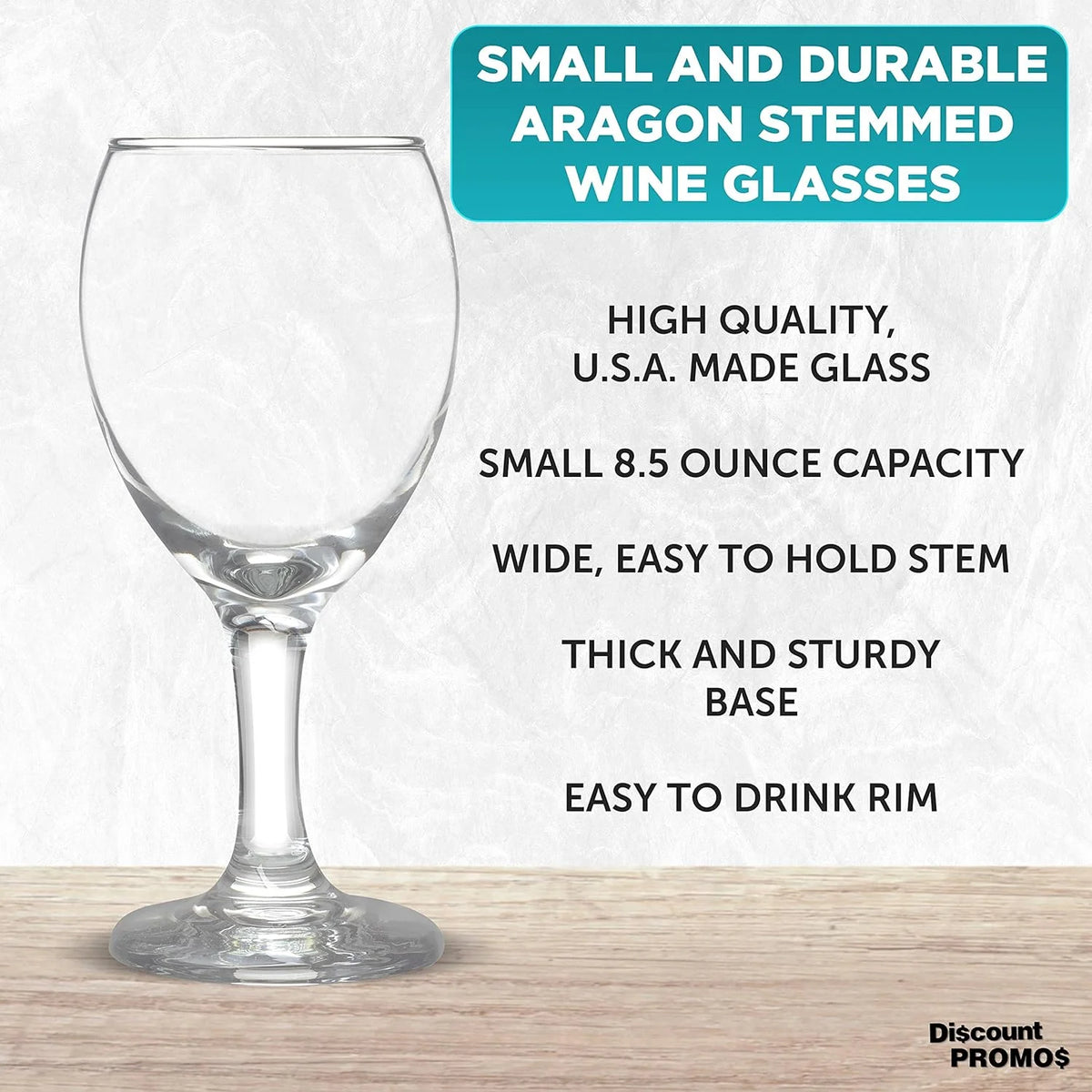Clear 8.5 Oz Wine Glasses Set W713