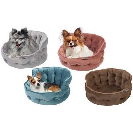 Ultra Plush Tufted Velvet Round Cuddler Pet Bed D16227