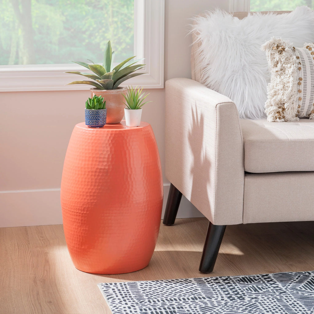 Coral Textured Metal Side Table R871
