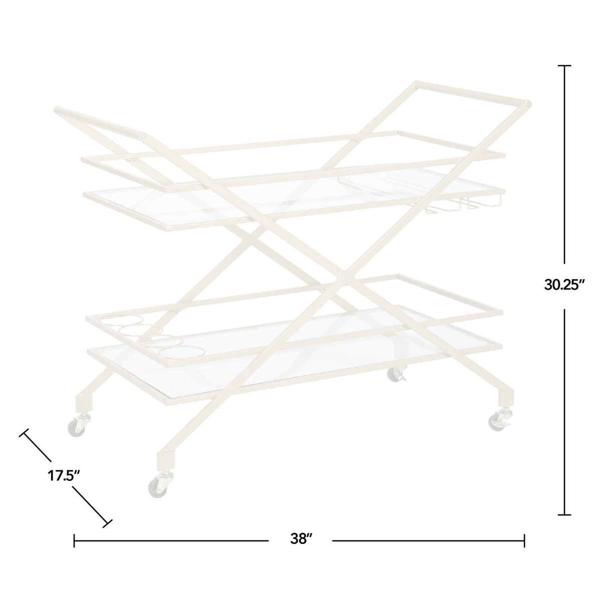 Gold Metal Bar Cart N612