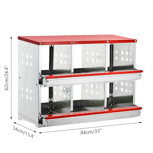 6 Compartment Metal Chicken Nesting Boxes V64992