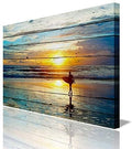 Framed Ocean Landscape Canvas Print 24x36 inch E3048