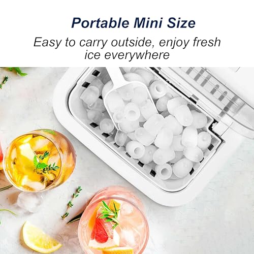 Portable Countertop Ice Maker with Self-Cleaning, Ice Scoop, and Basket N5251