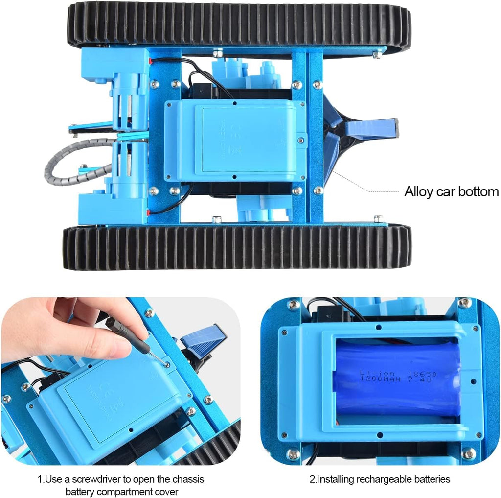 15 Channels 2.4G RC Robot Toy, DIY 151 pcs Take Apart Stem Excavator Toy Electronic Alloy Metal Mechanical Robotic Arm Building Kit Q5627