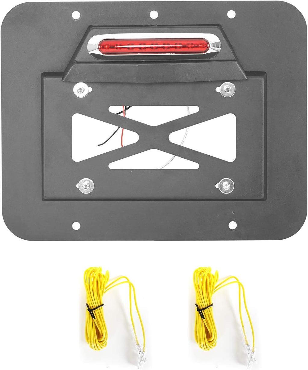 Spare Tire Delete License Plate Relocation Kit with Third Brake Light for Jeep Wrangler TJ X985