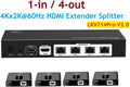 1x4 HDMI POE Extender Splitter Converter with HDMI Loop-Out Over CAT6/6a/7 H8155