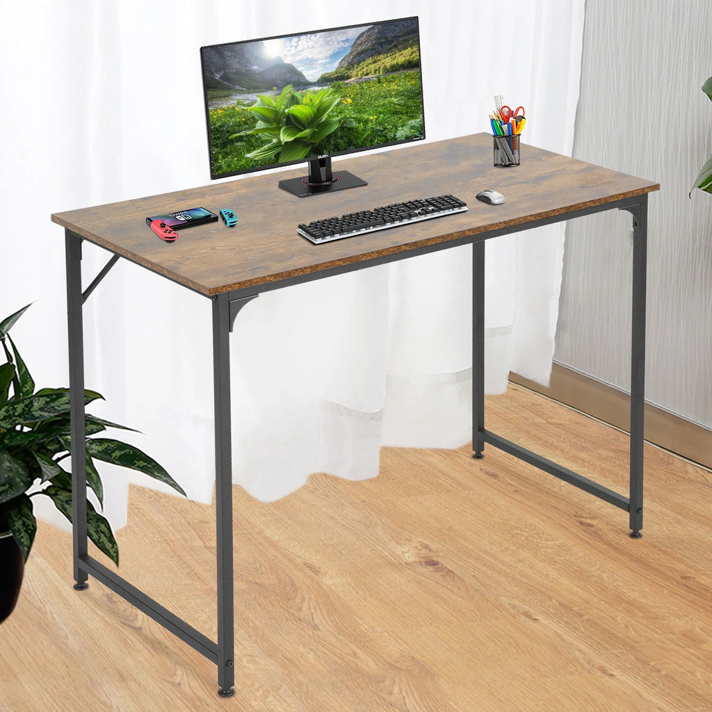 40 inch Computer Desk Wood Top Metal Frame Workstation S3209